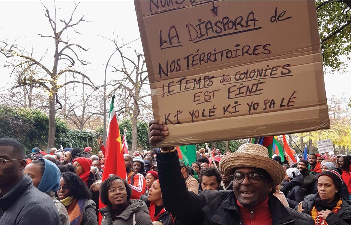 Manifestations contre la vie chère aux Antilles, à Paris le 10 novembre 2024.